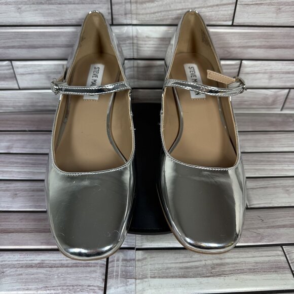 Steve Madden Women's Silver Hawke Round Toe Mary Jane Pumps Shoe‎ Size 7.5-NEW - Picture 3 of 9